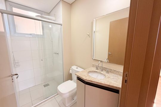 Banheiro Social de apartamento à venda com 2 quartos, 54m² em Jardim do Lago, Jundiaí
