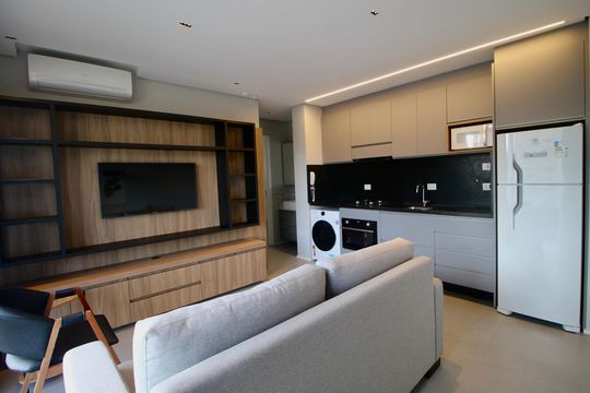 Sala & Cozinha de apartamento para alugar com 1 quarto, 53m² em Bigorrilho, Curitiba