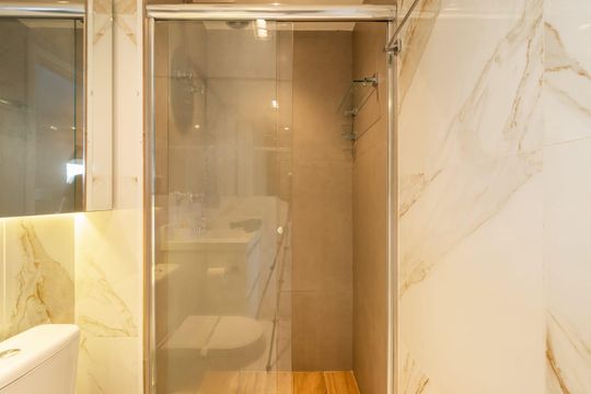 Banheiro de apartamento à venda com 1 quarto, 41m² em Brooklin, São Paulo