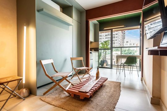Sala/Quarto de kitnet/studio para alugar com 1 quarto, 26m² em Pompeia, São Paulo