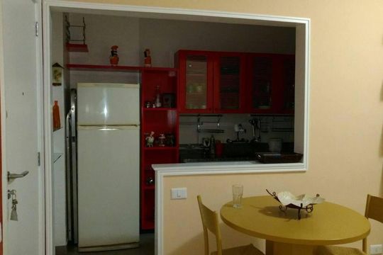 Sala de jantar de apartamento à venda com 1 quarto, 58m² em Gávea, Rio de Janeiro