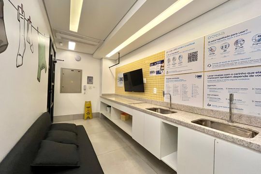 Área comum - Lavanderia  de kitnet/studio para alugar com 1 quarto, 29m² em Vila Clementino, São Paulo