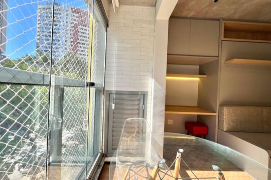Varanda de kitnet/studio para alugar com 1 quarto, 29m² em Vila Clementino, São Paulo