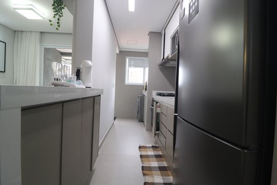 Cozinha de apartamento à venda com 2 quartos, 59m² em Vila Sao Pedro, Santo André