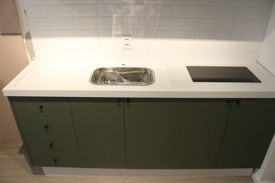Cozinha de apartamento à venda com 1 quarto, 24m² em Barra Funda, São Paulo
