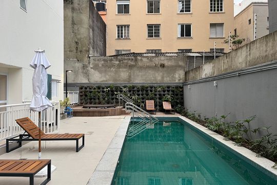 Área comum - Piscina de apartamento à venda com 1 quarto, 24m² em Barra Funda, São Paulo