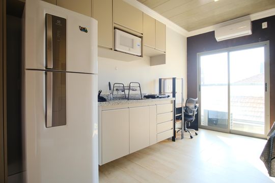 Cozinha de kitnet/studio para alugar com 1 quarto, 26m² em Tatuapé, São Paulo