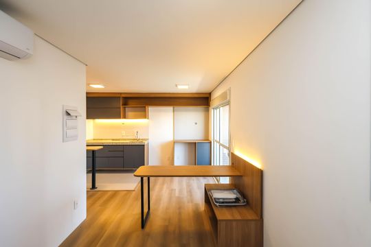 Quarto e Cozinha de kitnet/studio para alugar com 1 quarto, 29m² em Vila Dom Pedro I, São Paulo