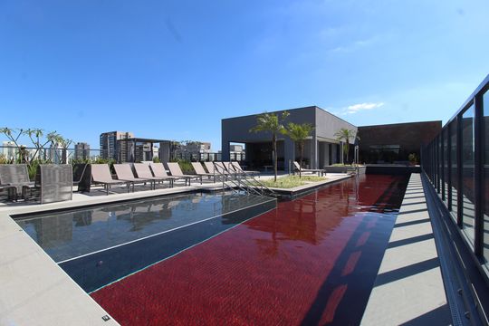 Área Comum - Piscina de kitnet/studio para alugar com 1 quarto, 30m² em Indianópolis, São Paulo