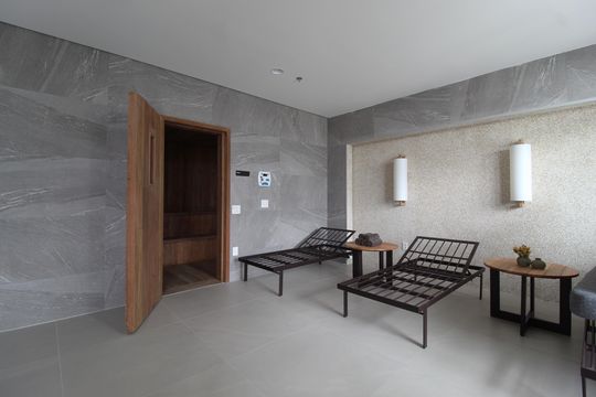 Área Comum - Sauna de kitnet/studio para alugar com 1 quarto, 30m² em Indianópolis, São Paulo