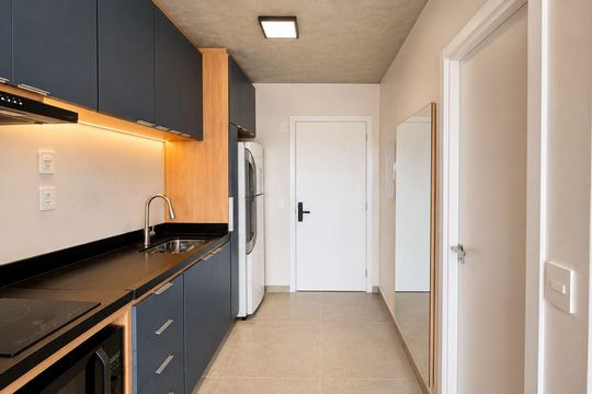 Cozinha de kitnet/studio à venda com 1 quarto, 28m² em Cidade Baixa, Porto Alegre