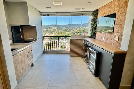 Varanda Gourmet de apartamento à venda com 2 quartos, 104m² em Jardim Trevo, Jundiaí