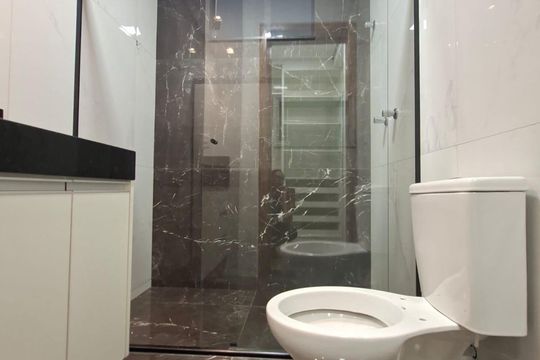 Banheiro da Suíte  de casa à venda com 3 quartos, 105m² em Vila Rica, Lagoa Santa
