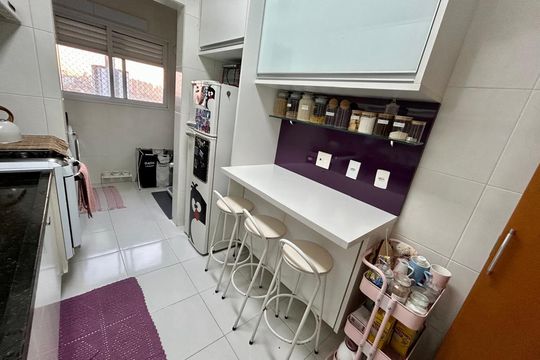 Cozinha de apartamento à venda com 2 quartos, 59m² em Vila Príncipe de Gales, Santo André