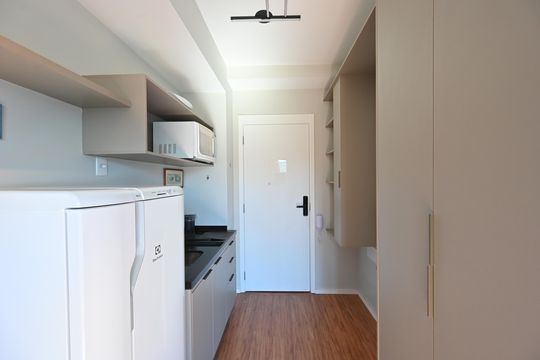 Cozinha de kitnet/studio para alugar com 1 quarto, 22m² em Vila Mariana, São Paulo