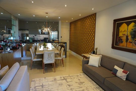 Sala de Estar / Jantar de apartamento à venda com 2 quartos, 100m² em Tamboré, Santana de Parnaíba