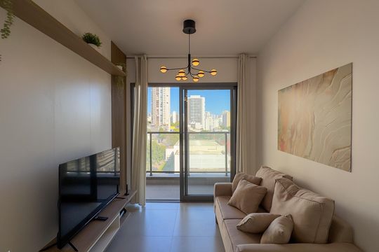 Sala de apartamento para alugar com 2 quartos, 45m² em Santo Amaro, São Paulo