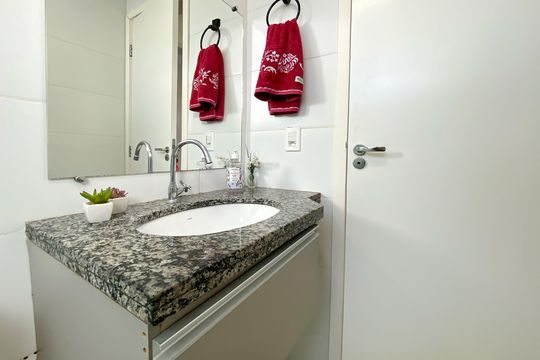 Banheiro de apartamento à venda com 2 quartos, 47m² em Salgado Filho, Belo Horizonte
