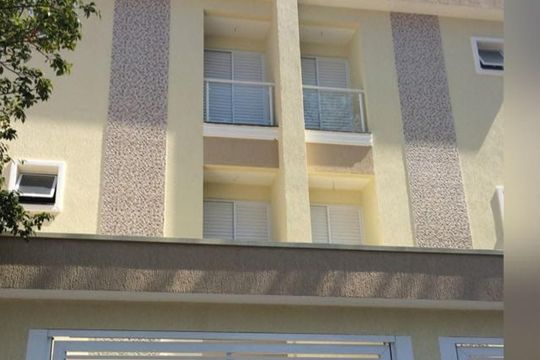 Fachada de casa de condomínio à venda com 2 quartos, 56m² em Jardim Santo Alberto, Santo André
