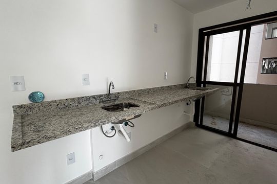 Cozinha e Área de Serviço de apartamento à venda com 2 quartos, 56m² em Parque das Nações, Santo André