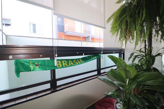 Varanda Sala de apartamento à venda com 3 quartos, 104m² em Vila Alzira, Santo André