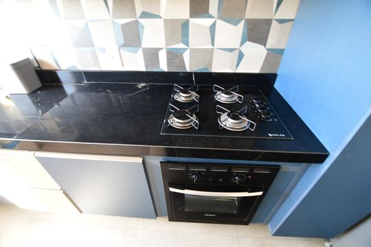 Cozinha de apartamento à venda com 1 quarto, 51m² em Jardim Primavera, Campinas