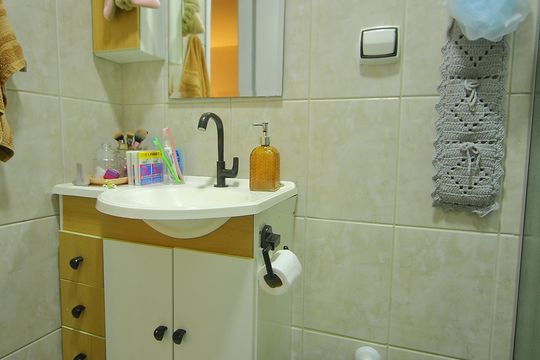 Banheiro  de apartamento à venda com 1 quarto, 44m² em Baeta Neves, São Bernardo do Campo