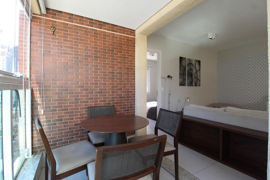 Varanda de apartamento à venda com 1 quarto, 51m² em Itaim Bibi, São Paulo