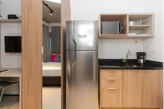 Studio de kitnet/studio para alugar com 1 quarto, 17m² em Santo Amaro, São Paulo