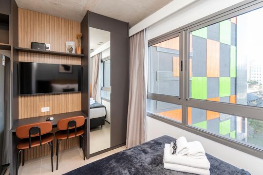 Studio de kitnet/studio para alugar com 1 quarto, 17m² em Santo Amaro, São Paulo