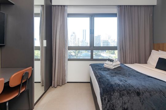 Studio de kitnet/studio para alugar com 1 quarto, 17m² em Santo Amaro, São Paulo
