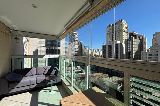 Varanda de kitnet/studio à venda com 1 quarto, 37m² em Itaim Bibi, São Paulo