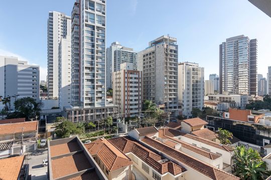 Vista da Varanda de kitnet/studio para alugar com 1 quarto, 17m² em Santo Amaro, São Paulo