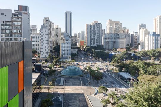 Vista de kitnet/studio para alugar com 1 quarto, 17m² em Santo Amaro, São Paulo