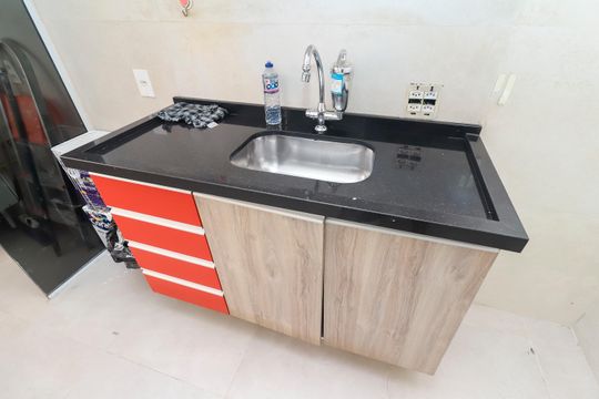 Cozinha e Área de Serviço de apartamento para alugar com 2 quartos, 45m² em Jardins Recanto das Rosas, São Paulo