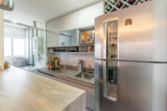 Cozinha de apartamento à venda com 1 quarto, 41m² em Vila Mascote, São Paulo