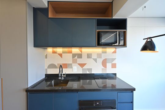 Cozinha de kitnet/studio para alugar com 1 quarto, 40m² em Vila Clementino, São Paulo
