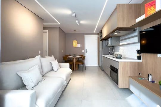 Sala/Cozinha de apartamento para alugar com 2 quartos, 40m² em Cidade Jardim, São Paulo