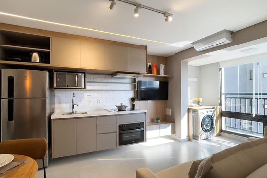 Sala/Cozinha de apartamento para alugar com 2 quartos, 40m² em Cidade Jardim, São Paulo