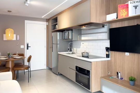 Sala/Cozinha de apartamento para alugar com 2 quartos, 40m² em Cidade Jardim, São Paulo