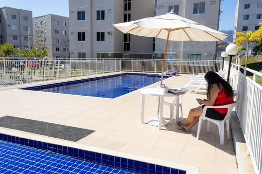 Área comum - Piscina de apartamento à venda com 2 quartos, 55m² em Campo Grande, Rio de Janeiro