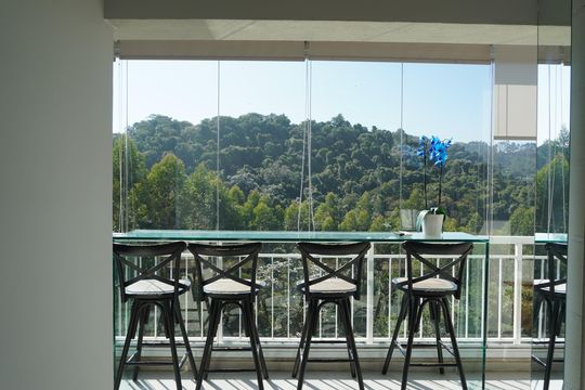 Sacada de apartamento à venda com 1 quarto, 60m² em Centro Empresarial Tamboré, Santana de Parnaíba