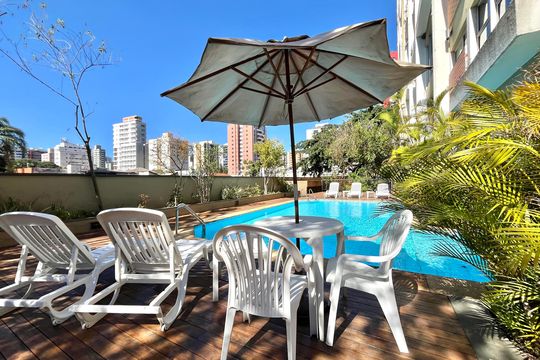 Área comum - Piscina de apartamento para alugar com 1 quarto, 50m² em Vila Clementino, São Paulo