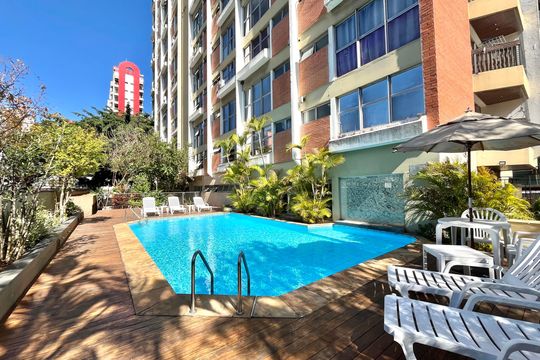 Área comum - Piscina de apartamento para alugar com 1 quarto, 50m² em Vila Clementino, São Paulo