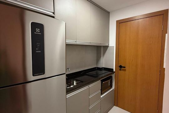 Cozinha de kitnet/studio para alugar com 1 quarto, 29m² em Itapuã, Salvador