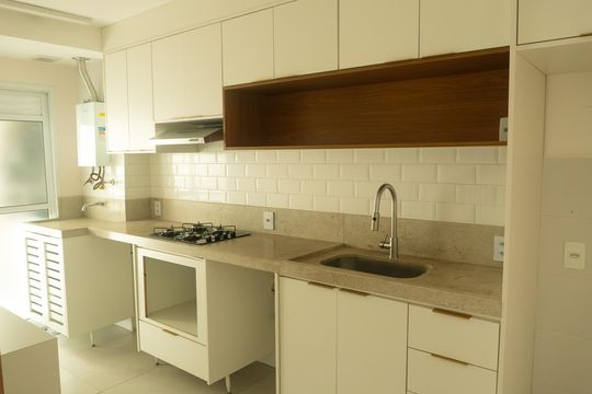 Cozinha de apartamento para alugar com 2 quartos, 61m² em Balneário Tropical, Paulínia