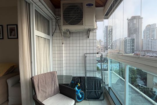 Varanda da Sala de apartamento para alugar com 2 quartos, 96m² em Embaré, Santos