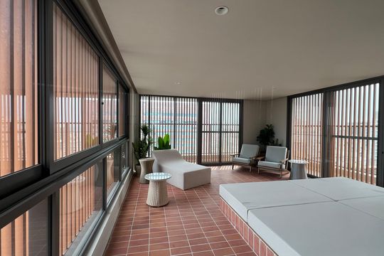 Área comum de kitnet/studio para alugar com 1 quarto, 23m² em Paraíso, São Paulo