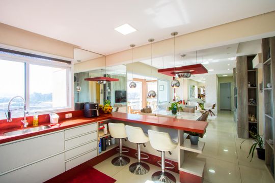 Cozinha de apartamento à venda com 3 quartos, 107m² em Vila Homero Thon, Santo André