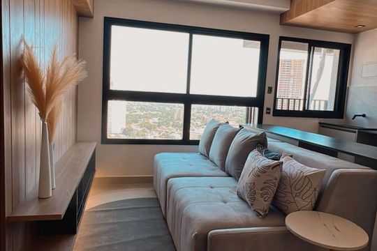 Sala/cozinha de apartamento para alugar com 2 quartos, 63m² em Serrinha, Goiânia